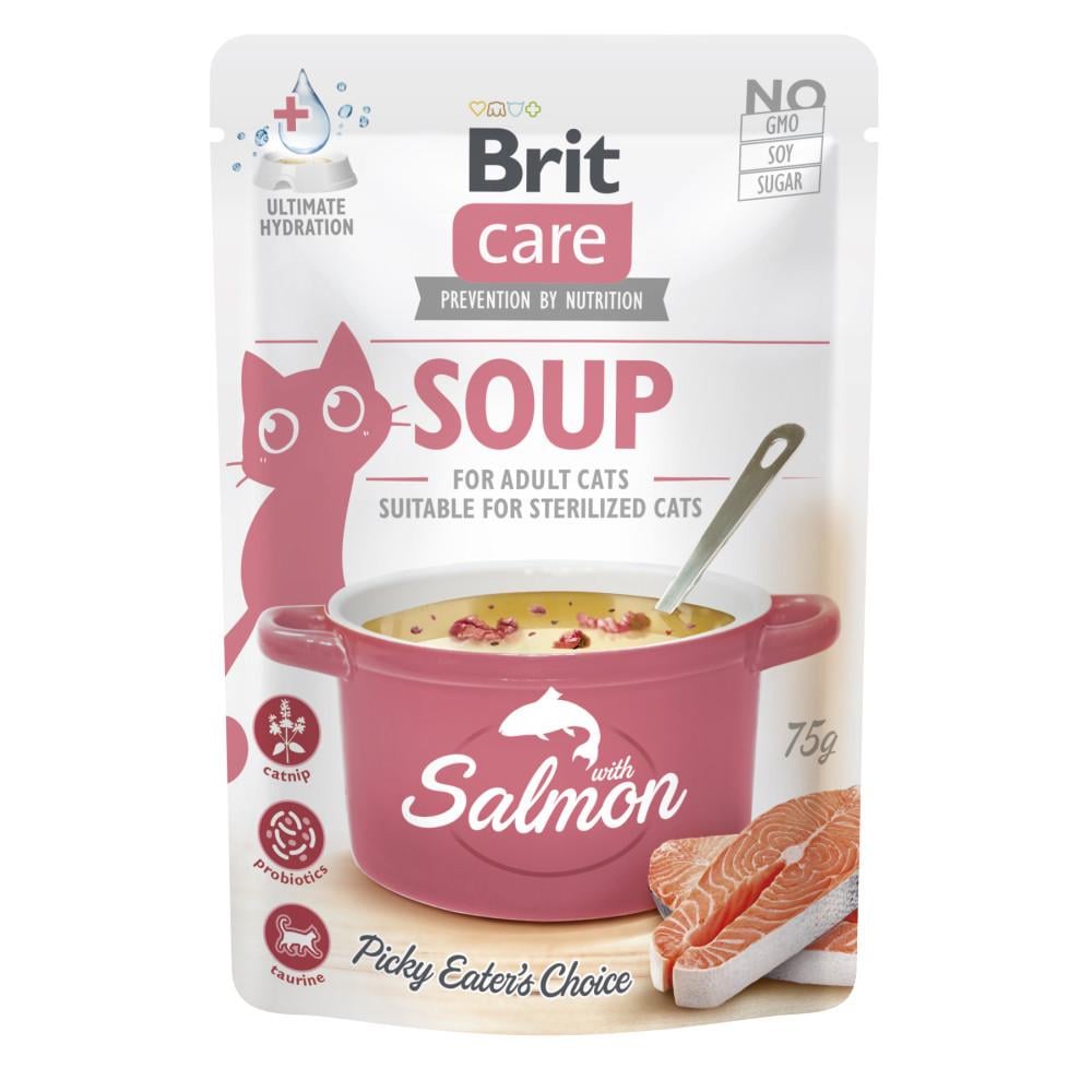 Корм влажный Brit Soup Salmon для кошек суп с лососем 75 г (34806697)