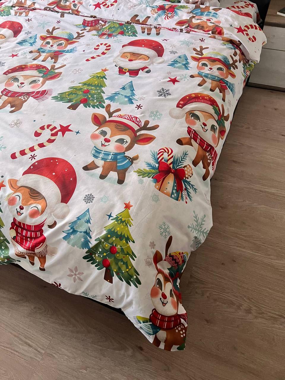 Комплект постільної білизни новорічний Gold Lux двоспальний бязь 180х220 см (29739546) - фото 2