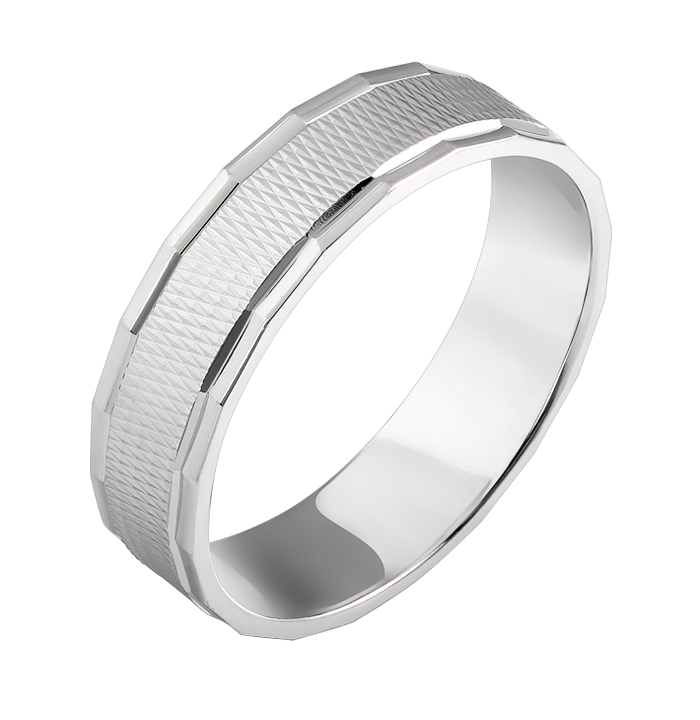 Обручка срібна з виразним рельєфним краєм р. 18