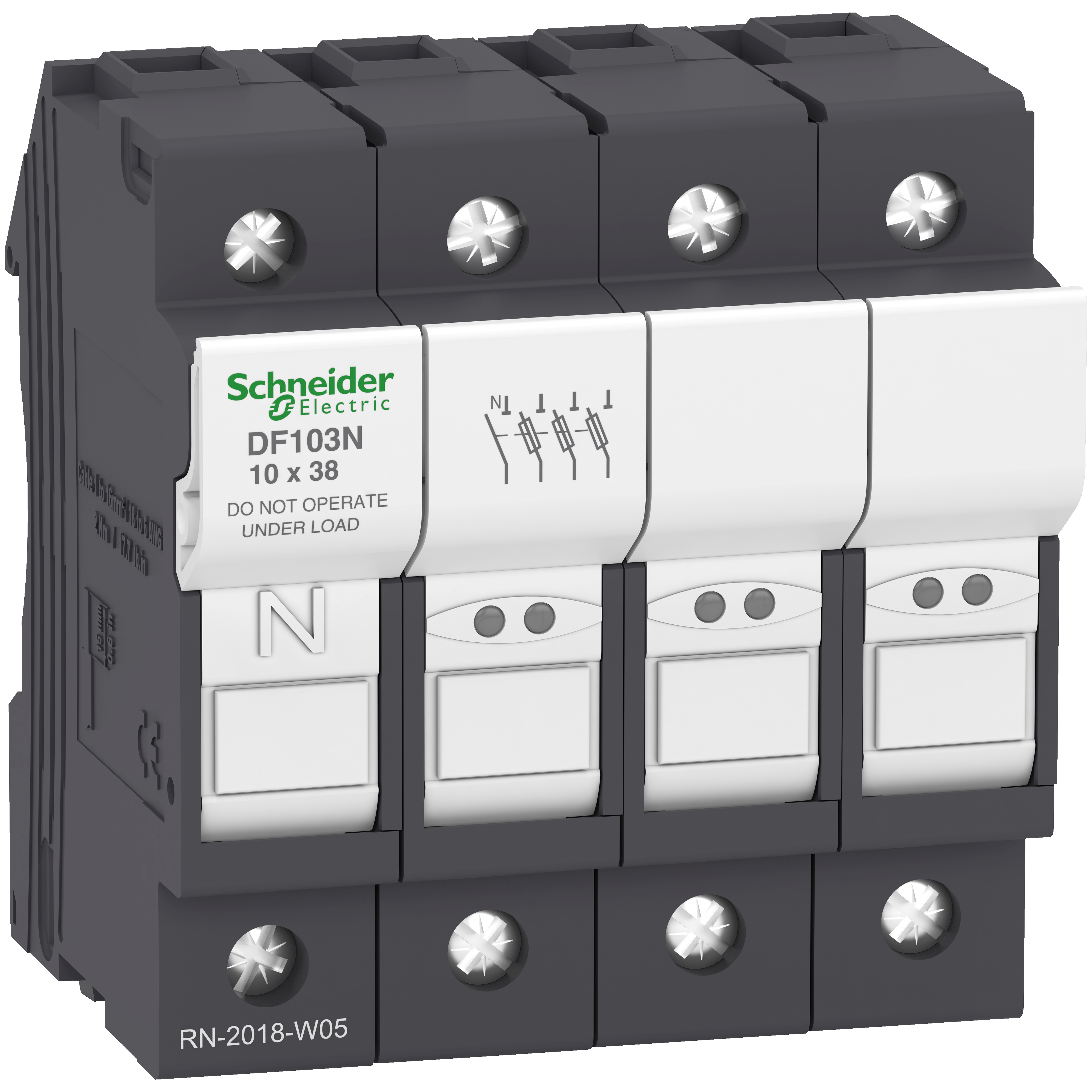 Держатель предохранителя Schneider Electric 3P+N 32A 690 В 10x38 мм (DF103N)