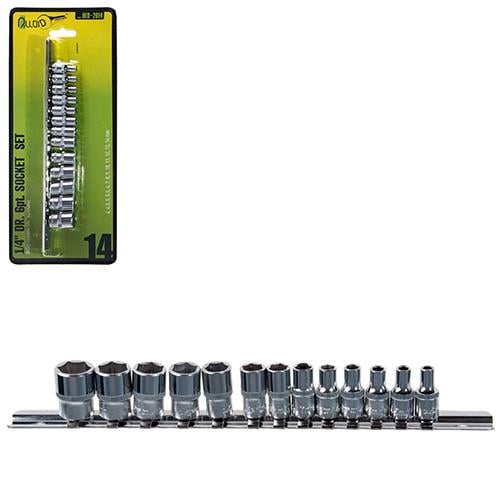 Набор головок 1/4" на планке 4/4.5/5/5.5/6/7/8/9/10/11/12/13/14 мм 14 пр. (НГП-2014) - фото 5