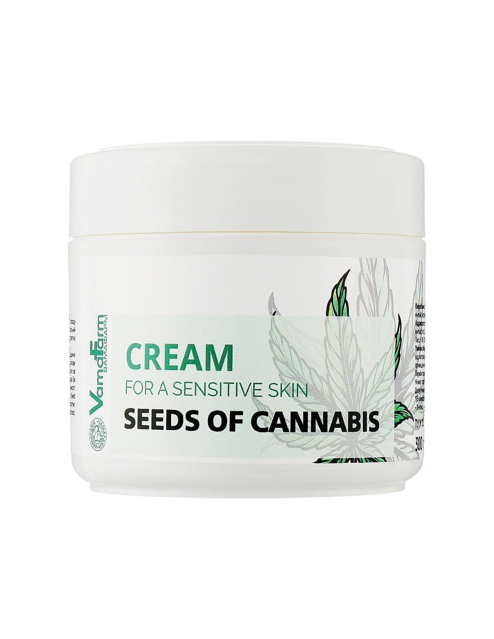 Крем для чувствительной кожи лица и тела с гидролизатом семян конопли VamaFarm 300 мл