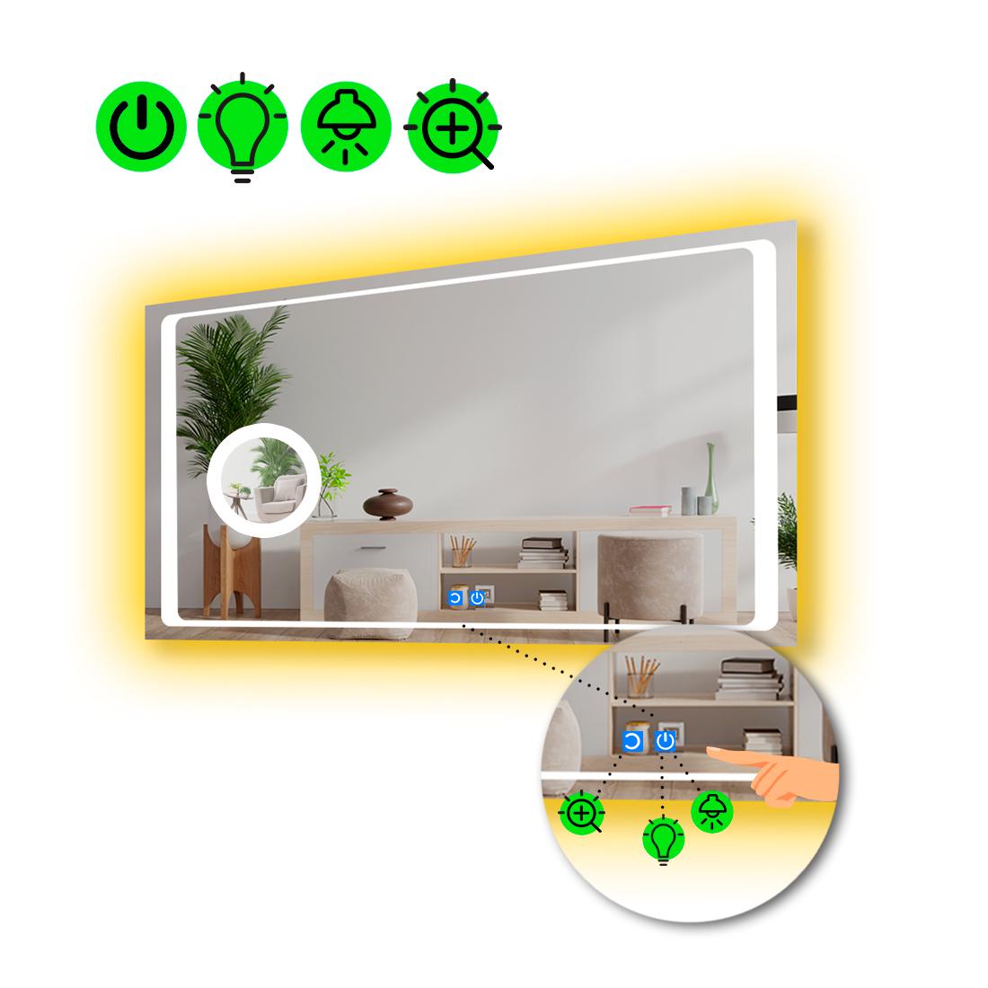 Зеркало с LED подсветкой Emma с подогревом и линзой без подсветки 120x100 см (8775653)