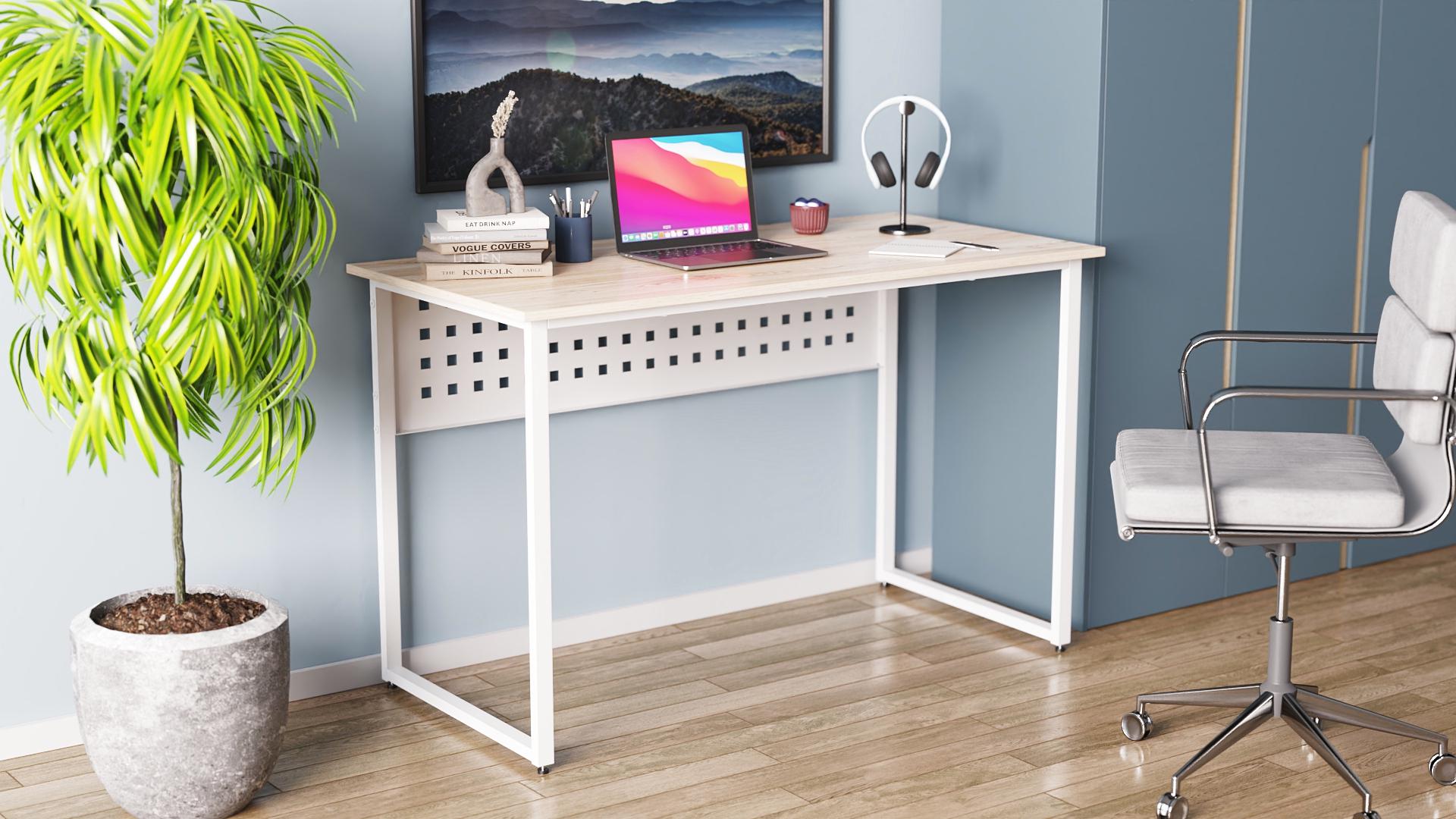 Стол компьютерный Ferrum-decor Майк ДСП 16 мм 75x100x60 см Белый/Дуб Артизан (FRD-101300)