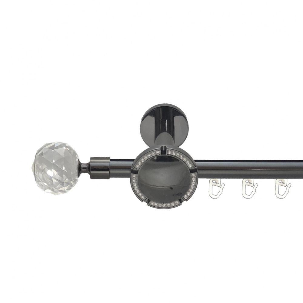 Карниз Orvit Люміера металевий однорядний розета реверс фламо профільна труба 19 мм 200 см Онікс (6678868)