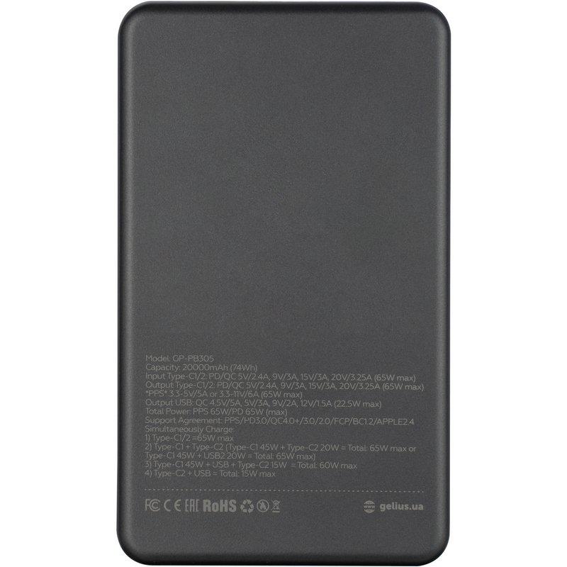 Повербанк Gelius Krazi Air MaQ2 GP-PB305 IncRedible series 65W 20000 mAh Gray (58000) - фото 12