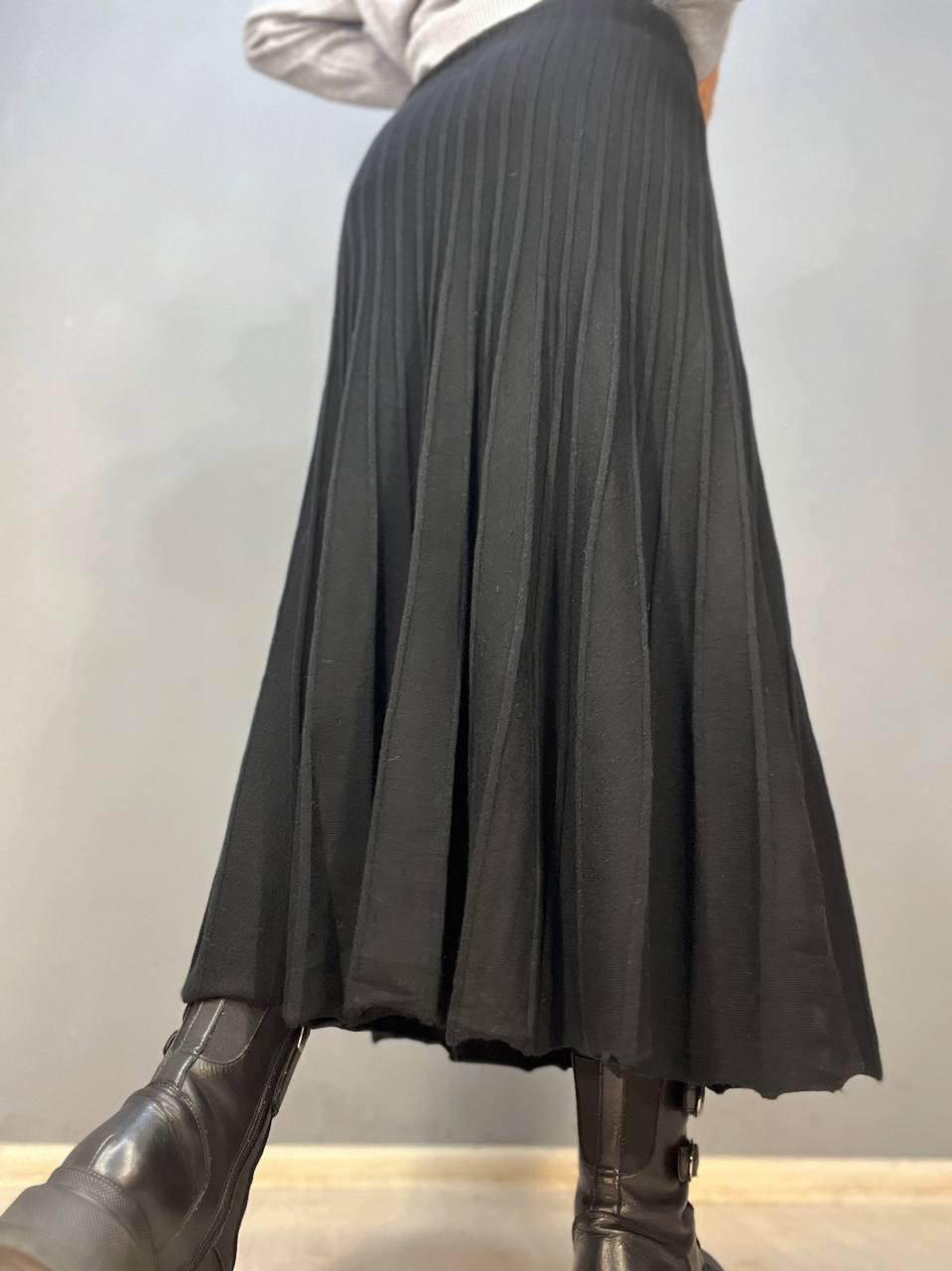 Спідниця жіноча My fashion 3308 в'язка довга рубчик трапеція OS Чорний (3119) - фото 5