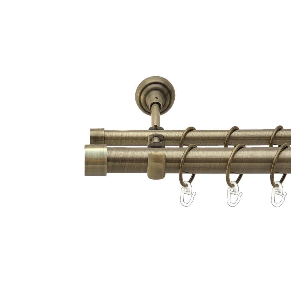 Карниз двохрядний металевий Orvit Заглушка 25/16 мм 400 см Антик (27854292)