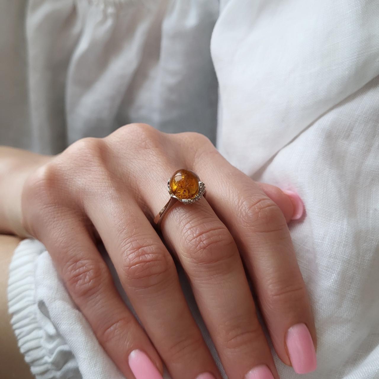 Каблучка кулька із бурштином із золотою пластиною срібло 925 проби родоване 3,19 г р. 17 (463к) - фото 8 Каблучка кулька із бурштином із золотою пластиною срібло 925 проби родоване 3,19 г р. 17 (463к) - фото 8