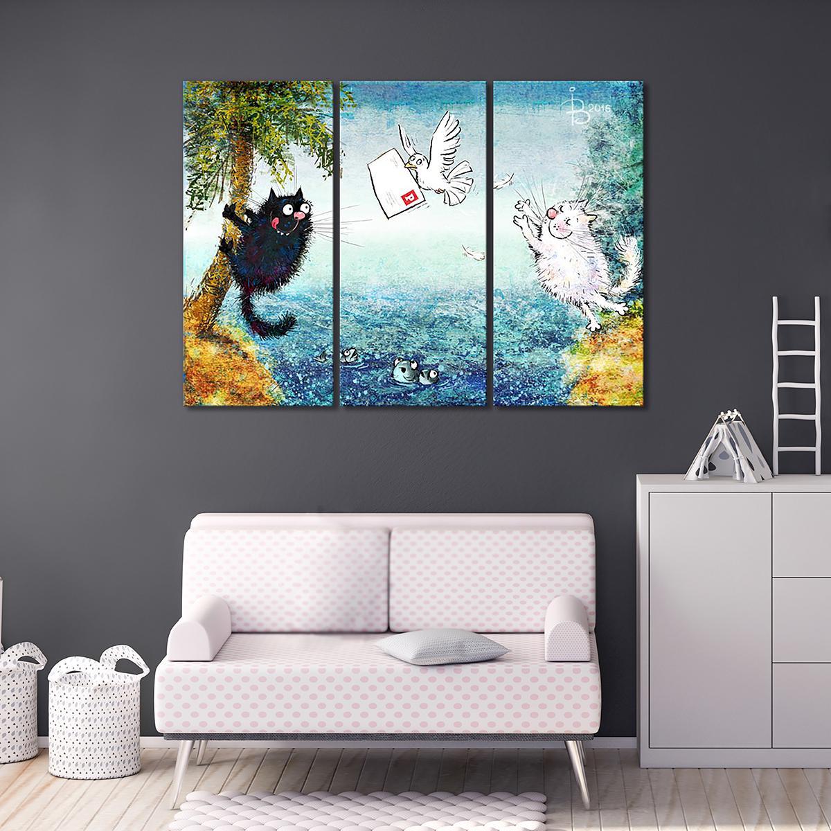 Модульная картина Послание 3 модуля 120x180 см