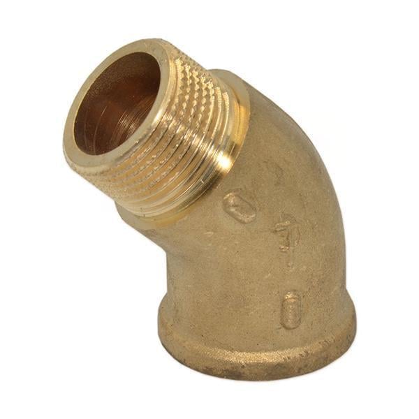 Колено латунное Pattaroni 1 1/4" x 45° внутренняя-наружная резьба (F89R005)