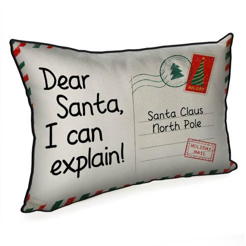 Подушка интерьерная с мешковины Dear Santa, i can explain 45x32 см (43PHB_23NG010)