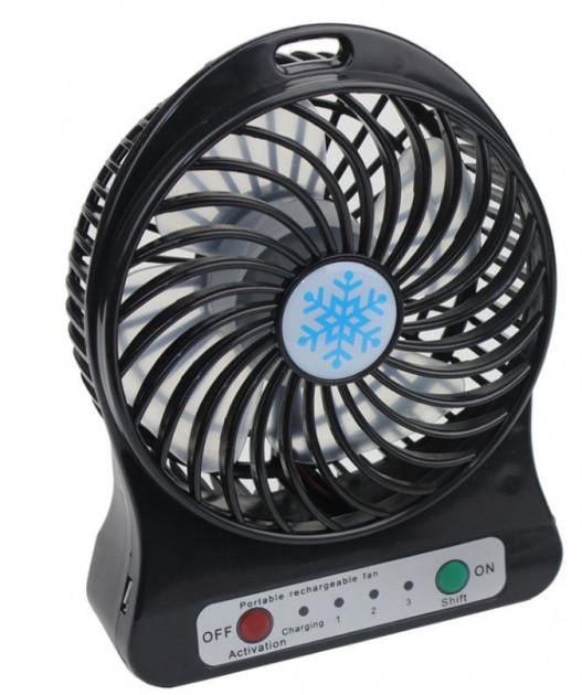 Вентилятор портативний Handy Mini Fan акумуляторний 18650 міні з ручкою USB 10 см Чорний (11203510) - фото 1