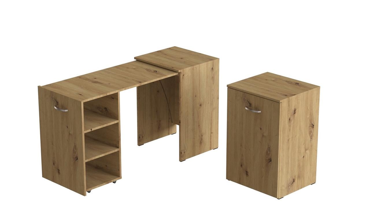 Стіл-тумба трансформер Ferrum-decor Смарт 1/2 ДСП 16 мм 750x1450x600 мм Дуб Артізан (FRD-105079) - фото 6