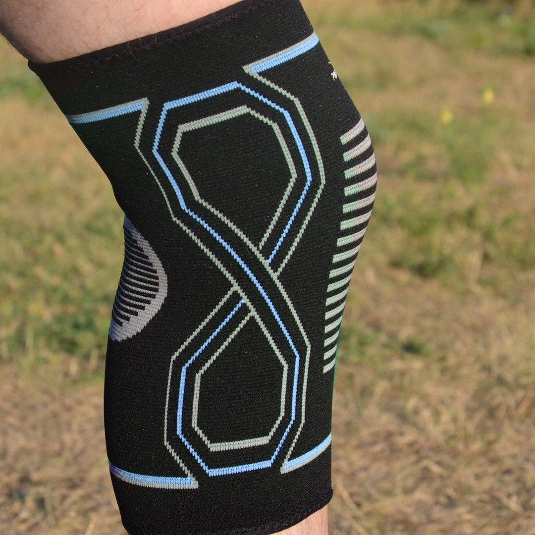 Наколенники спортивные PowerPlay PP-4099 Knee Support пара Черный/Синий L/XL (A-013256) - фото 4