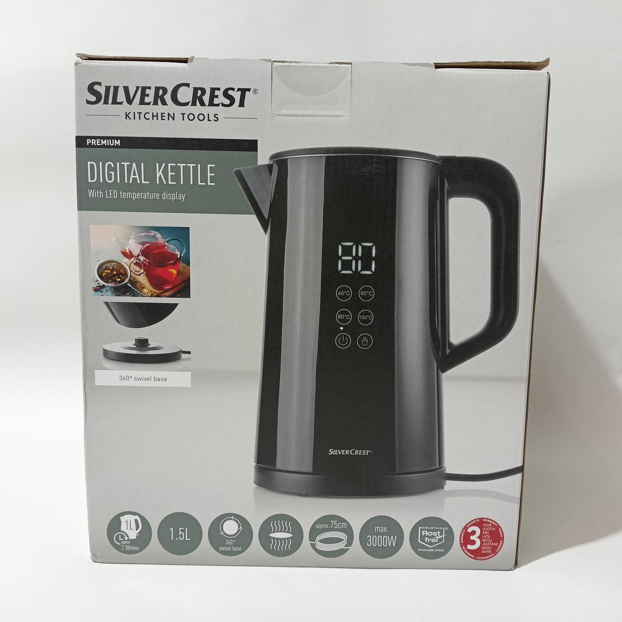 Электрочайник Silver Crest SWD Cool-Touch с регулировкой температуры (SWD 3000 A1 Черный) - фото 6 Электрочайник Silver Crest SWD Cool-Touch с регулировкой температуры (SWD 3000 A1 Черный) - фото 6