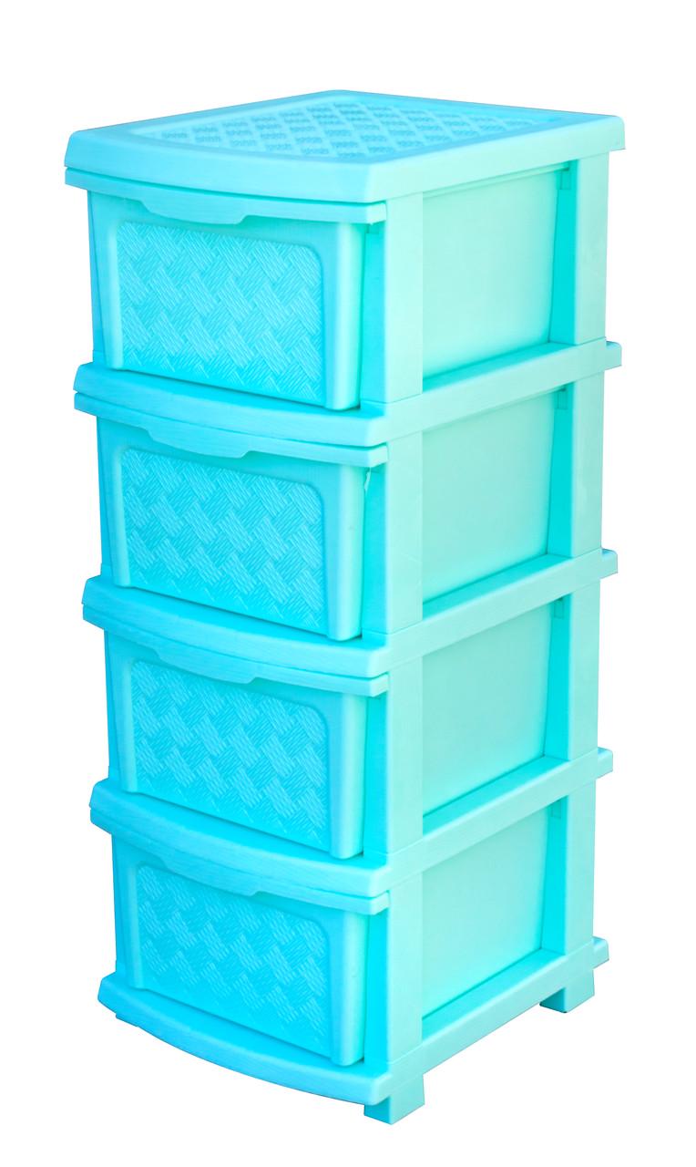 Комод пластиковый R-Plastic 04007 Компакт плюс на 4 ящика 86x40x34 см Мятный (5156-МЯТ) Комод пластиковый R-Plastic 04007 Компакт плюс на 4 ящика 86x40x34 см Мятный (5156-МЯТ)