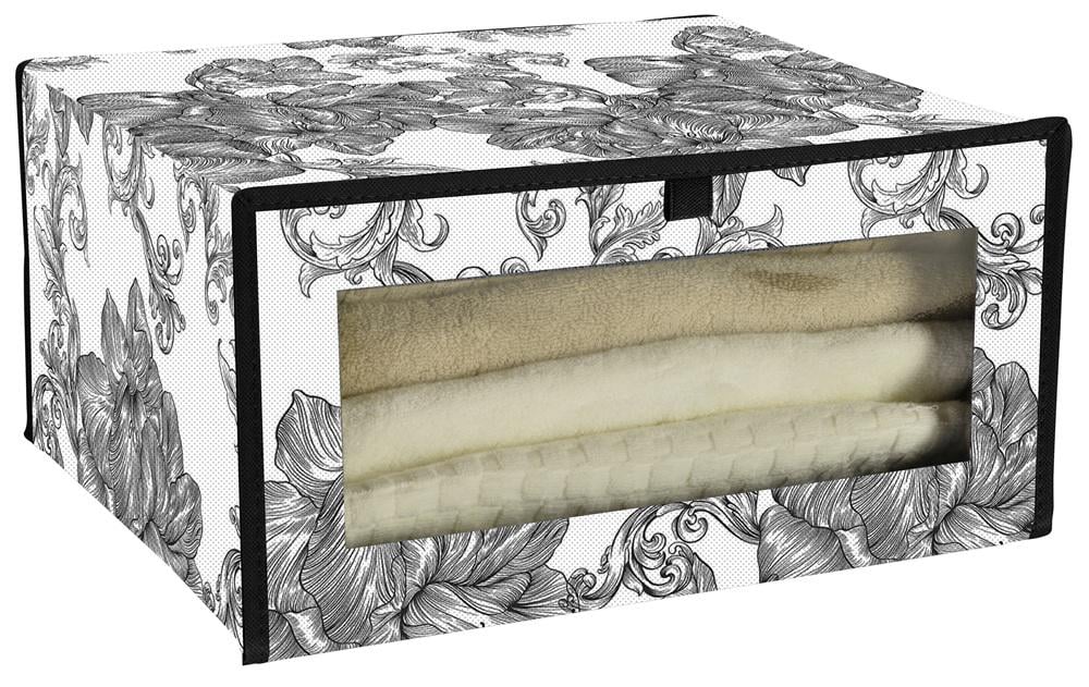 Органайзер для белья Idea Home NP-256 Anthracite Flowers тканевый 40х32х20 см (31185447)