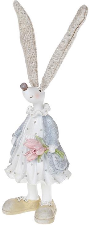 Декоративная статуэтка Зайка с тюльпанами 8х8х28 см полистоун (BD-831-843)