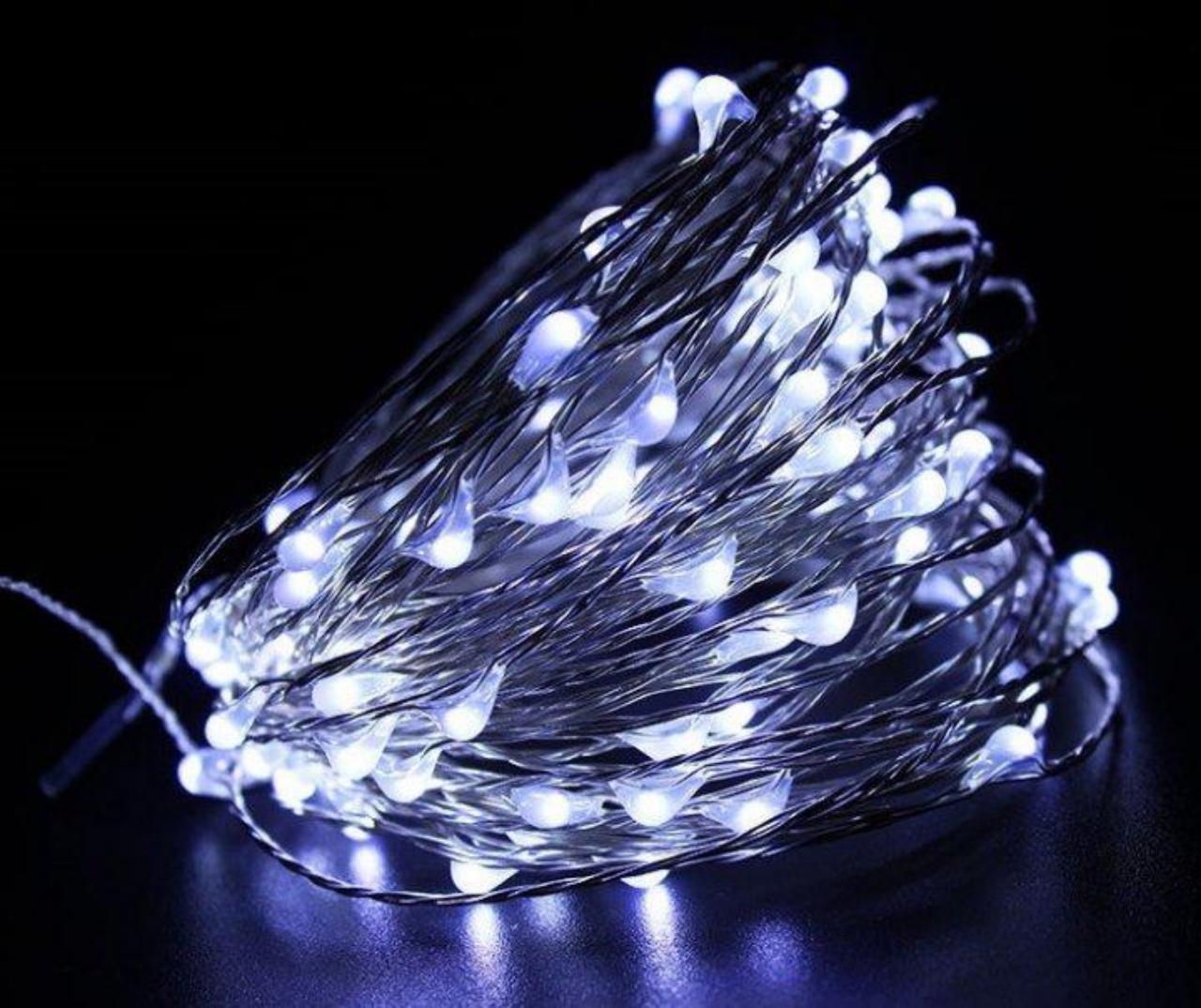Гірлянда світлодіодна Роса краплі 10 м USB 100 світлодіодів Холодний білий (29194933)