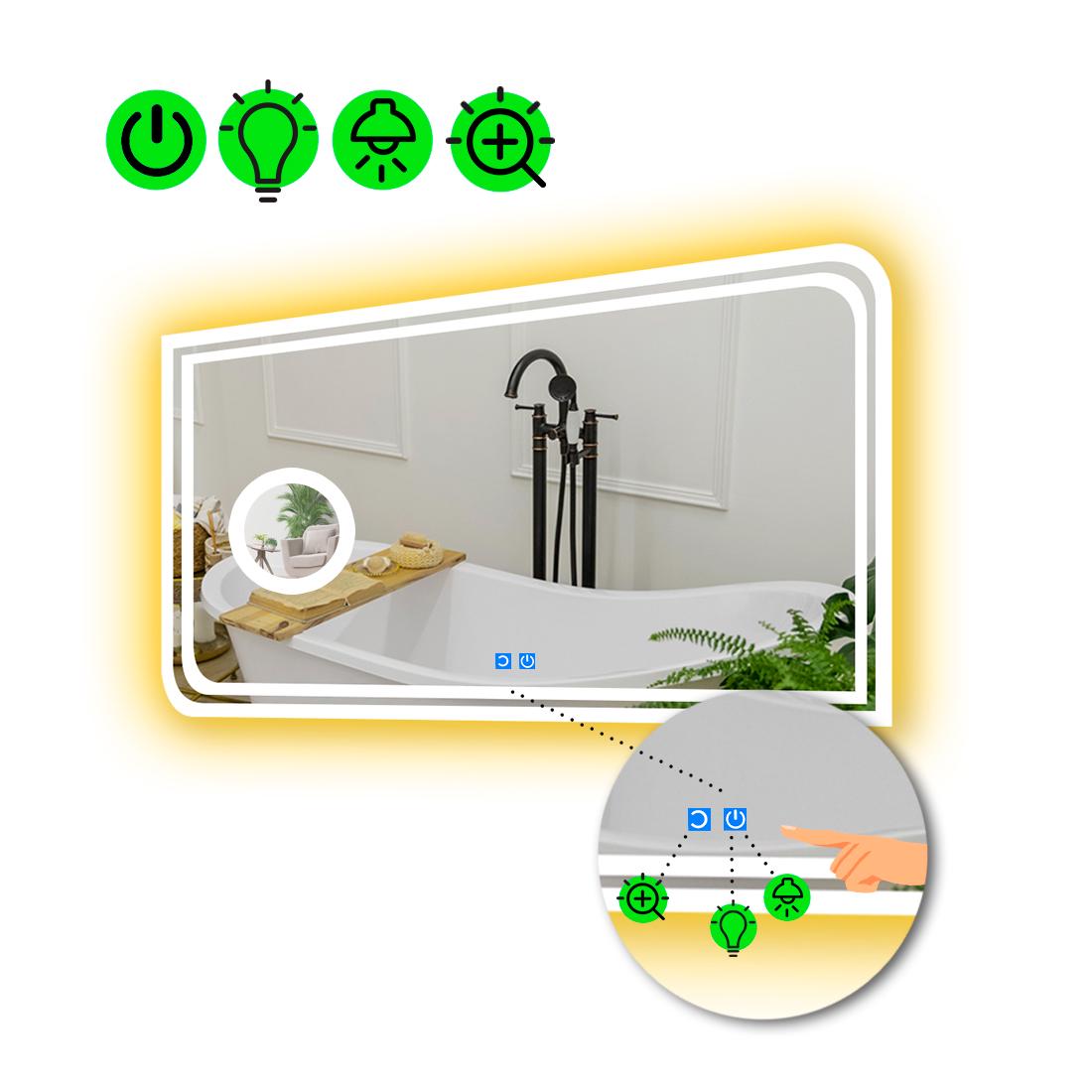 Зеркало с LED подсветкой Federica с подогревом и линзой без подсветки 80x70 см (8776088)