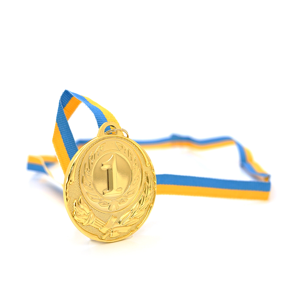 Наградная медаль для победителей 1 место золота для соревнований чемпионатов и конкурсов 6,5 см (YUT_V9714)