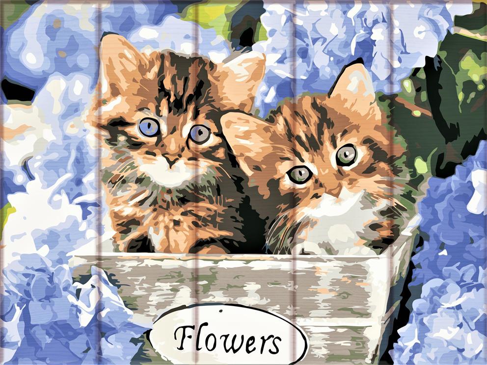 Картина по номерам ArtStory Котята в корзинке 30x40 см (ASW145)