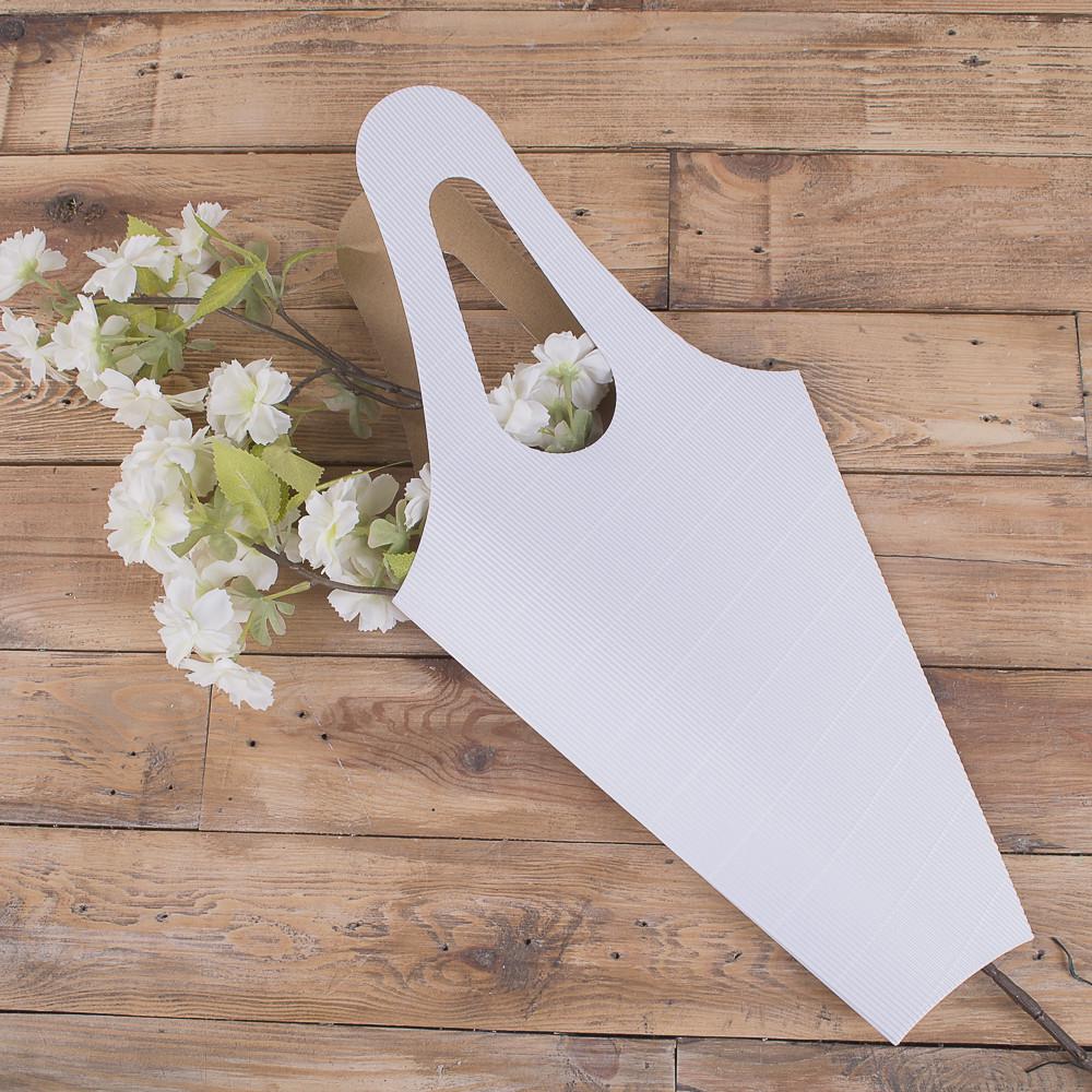 Пакет без дна для цветов гофрированный Белый (2454-7)