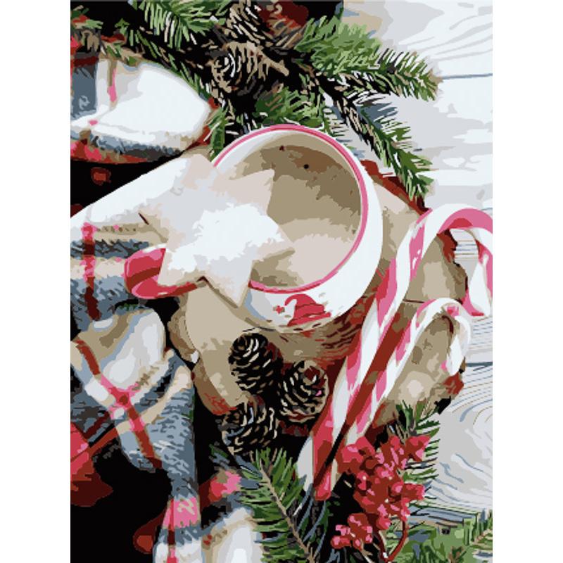 Картина по номерам Strateg Премиум Новогодние сладости 30x40 см (SS6839)