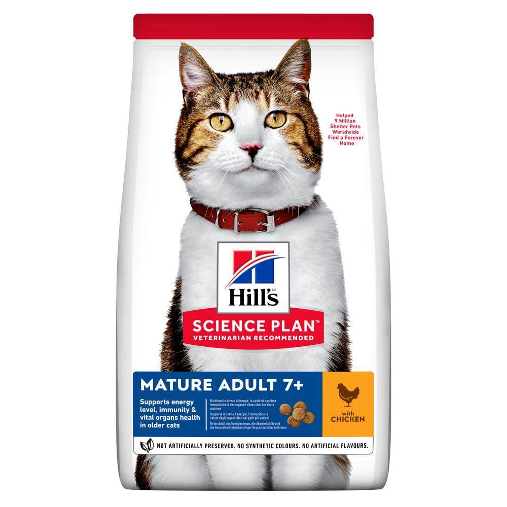 Корм сухий Hill's Science Plan Feline Mature 7+ з куркою для дорослих котів 1,5 кг