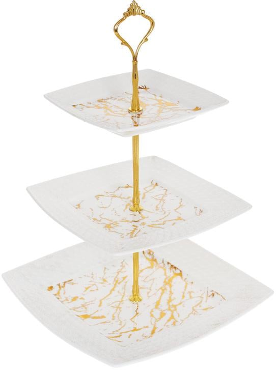 Блюдо Мраморная Роскошь 3 яруса 37 см Белый мрамор (BD-988-295) Блюдо Мраморная Роскошь 3 яруса 37 см Белый мрамор (BD-988-295)