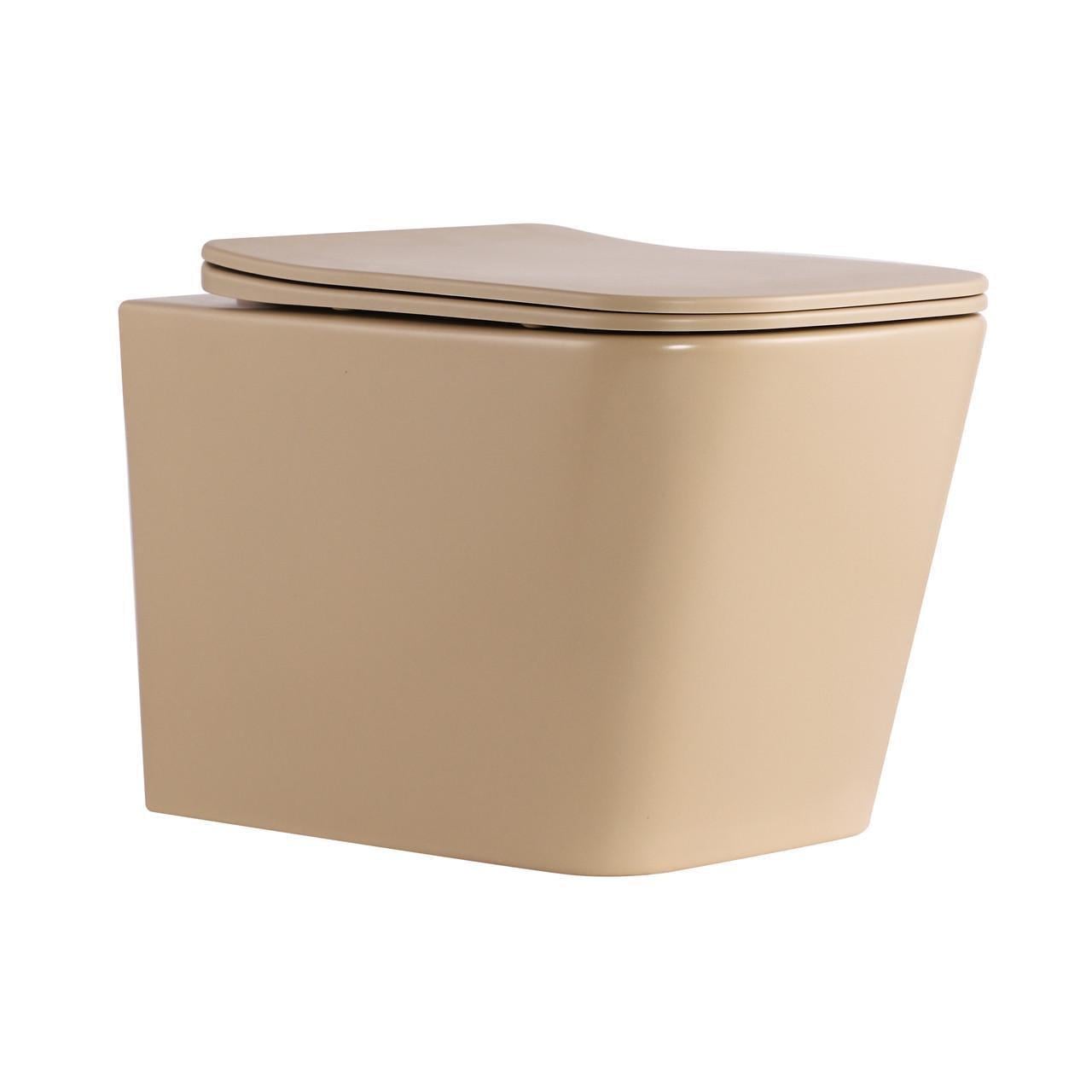 Унитаз подвесной Tern Ultra Quiet с сиденьем Slim Duroplast Soft-close Quick Release 490х365х325 мм Beige (QT17332303ASSB Унитаз подвесной Tern Ultra Quiet с сиденьем Slim Duroplast Soft-close Quick Release 490х365х325 мм Beige (QT17332303ASSB