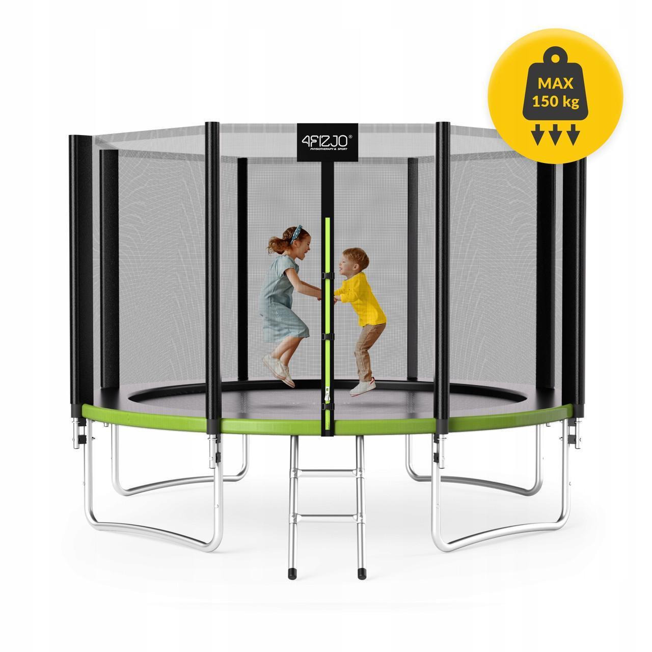 Батут із зовнішньою сіткою 4FIZJO Classic 12FT 374 см Black/Green (P-5907739312914) - фото 8