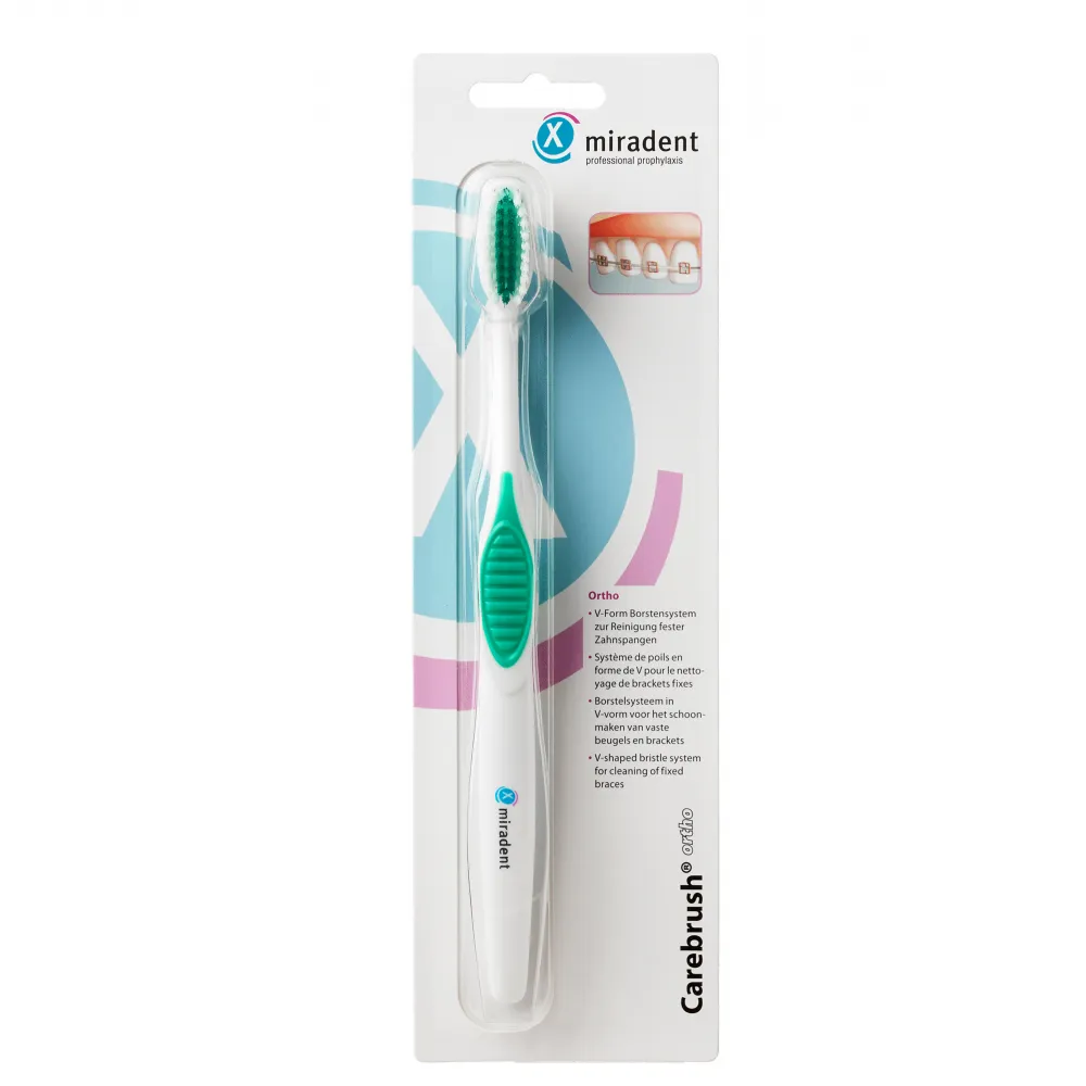 Зубная щетка Miradent Carebrush Ortho ортодонтическая средняя жескость для брекетов (6910)