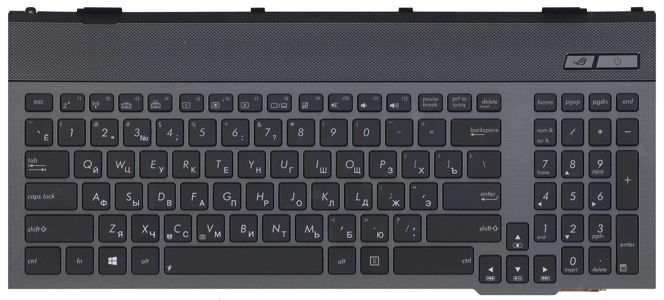 Клавиатура для ноутбука Asus G55 с подсветкой Light Black Frame Black