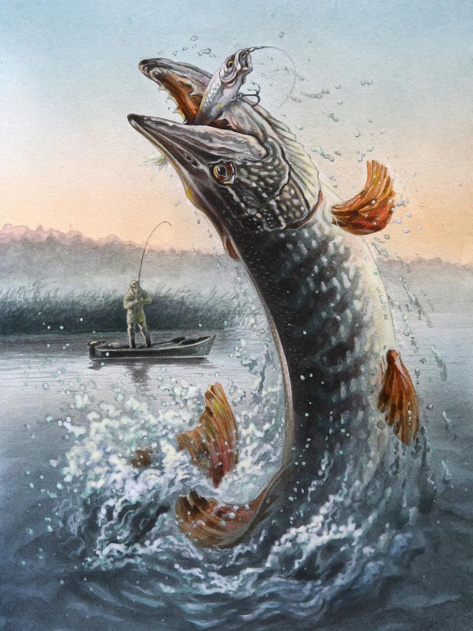 Алмазная мозаика Щука 30x40 см (DM.169)