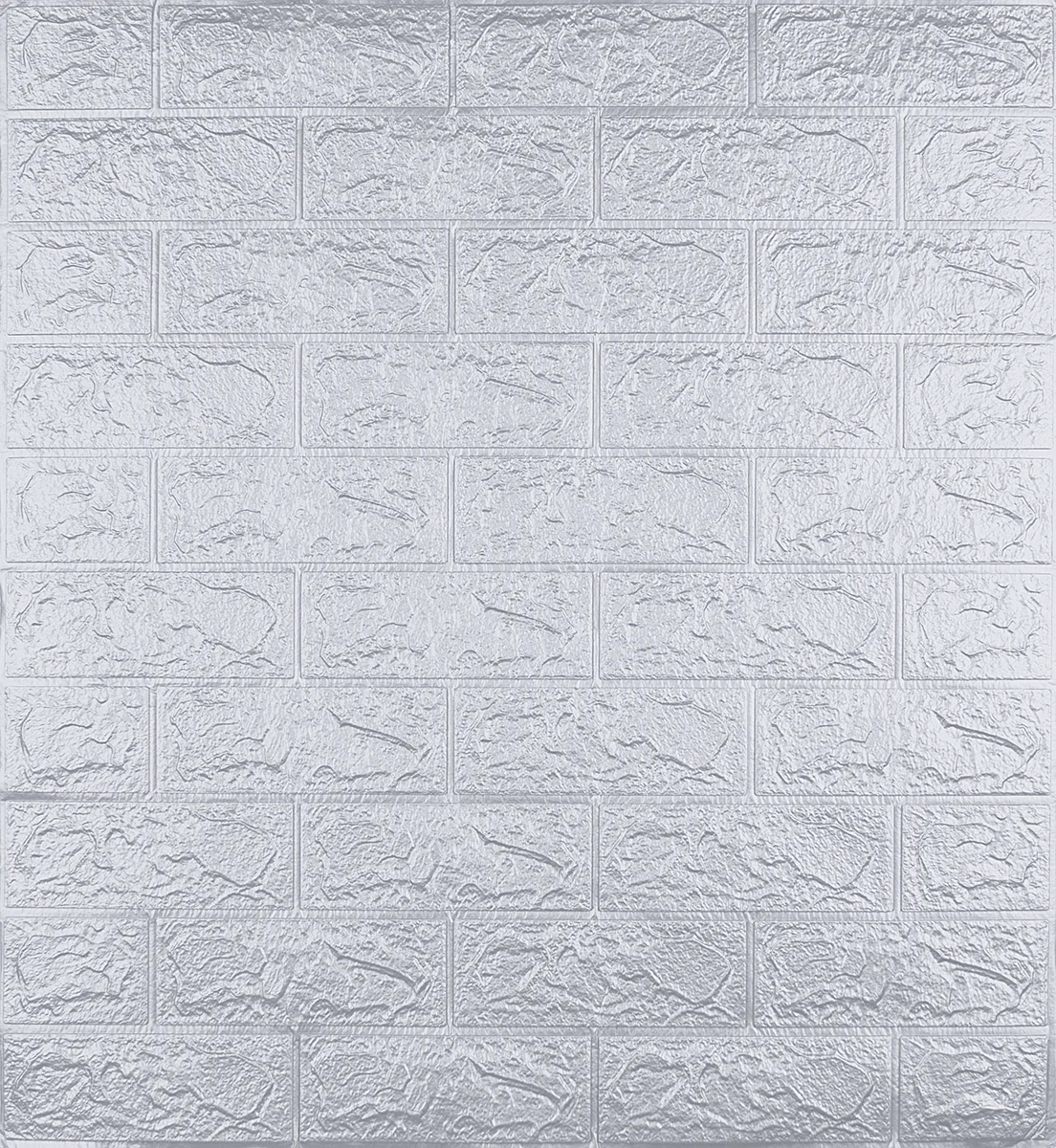 Самоклеюча 3D панель декоративна Sticker Wall декоративна під цеглу 700х770х3 мм Сріблястий
