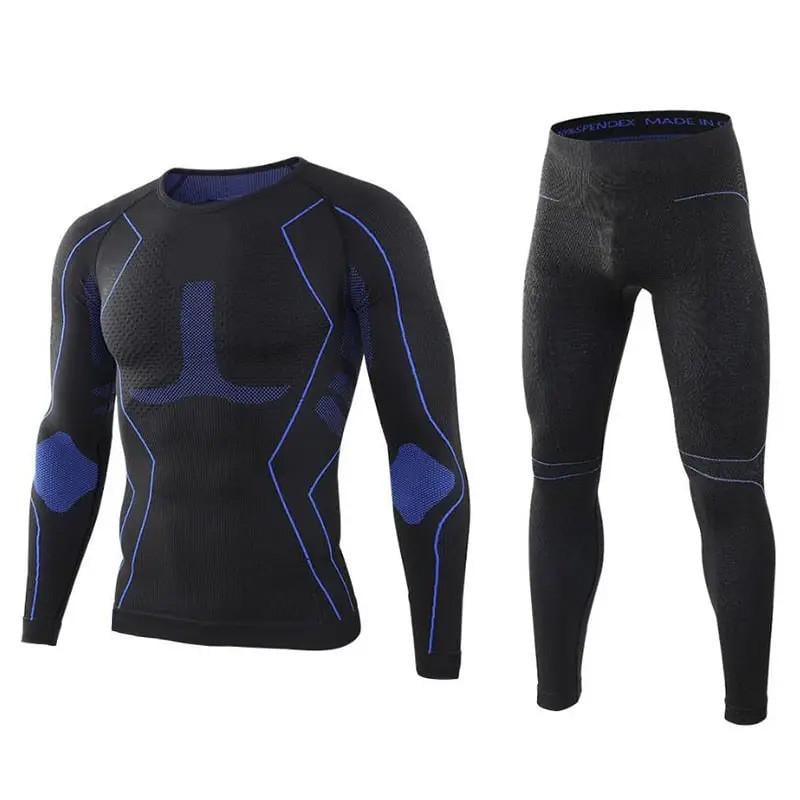 Термобілизна чоловіча зимова Lesko A201 3XL Black/Blue (38786871)