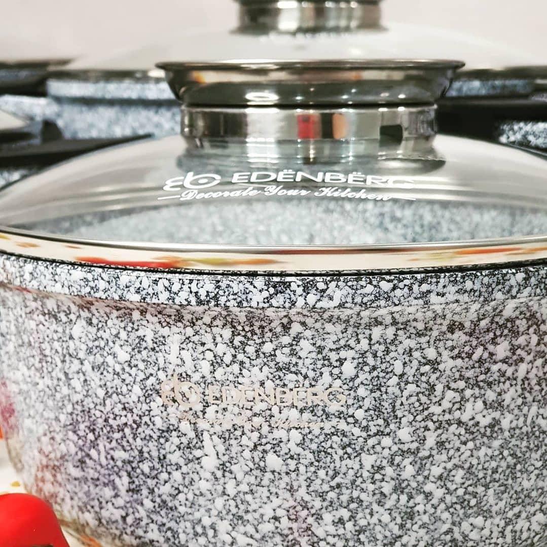 Набор кастрюль для индукционных плит с гранитным покрытием Edenberg EB-8020 6 пр. Серый - фото 6