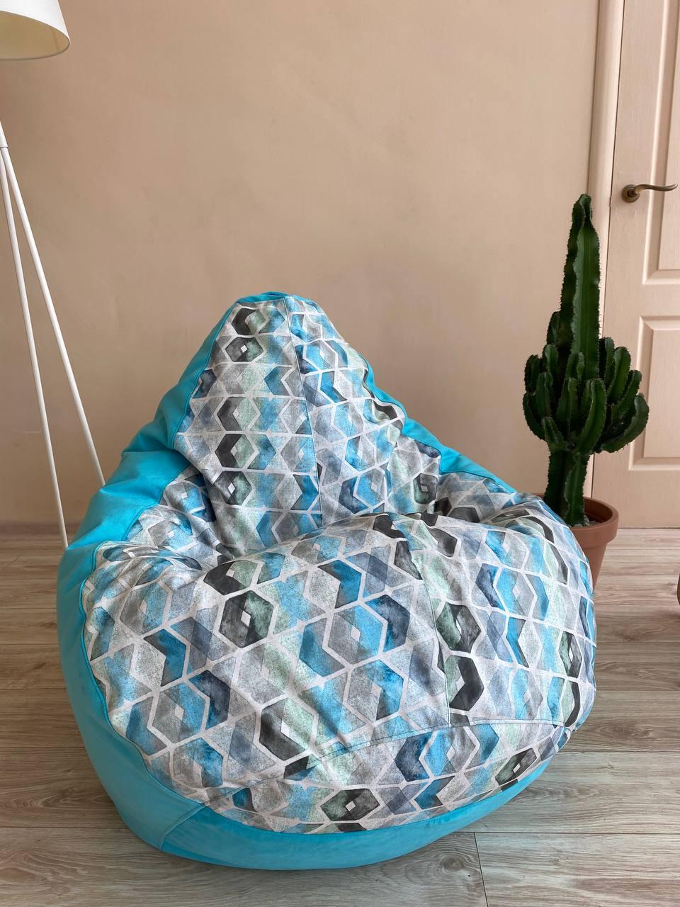 Бескаркасное кресло-мешок SkyPuff MEGA Груша Desi DT8/Багира 11834 XXXL 160х120 см (1160024)