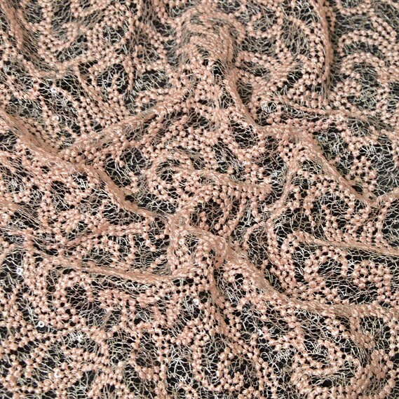 Ткань гипюр IDEIA Venezia 1,3 м Персиковый (2200004145228)