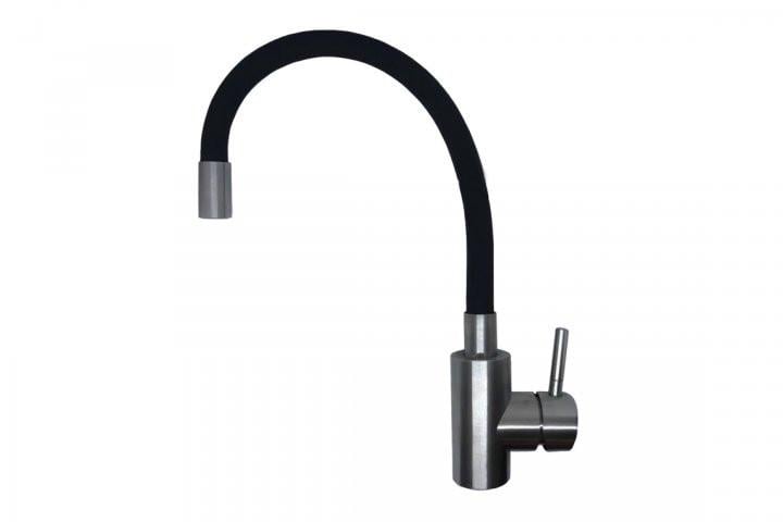 Смеситель кухонный AKVATIKA с гнутым изливом Черный (003)
