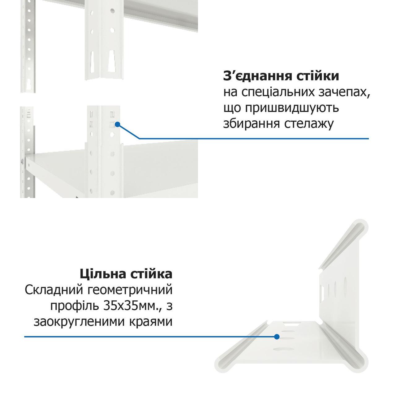 Стеллаж Skladcom 220х90х40 см 6 полок металлический на болтах Черный (2254892161) - фото 8