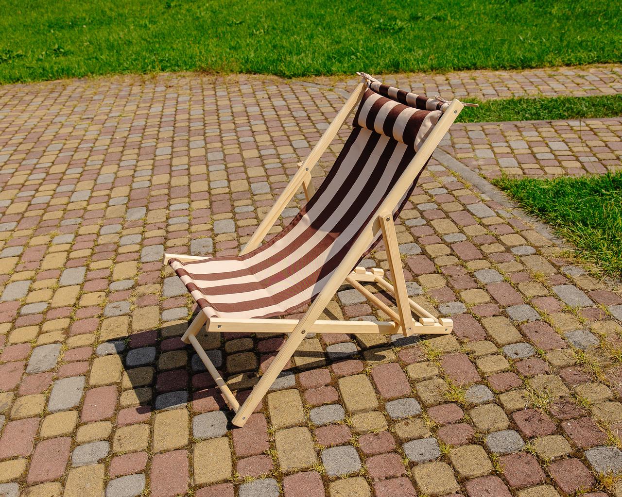 Шезлонг для дачи тканевый XRmaster с подушкой Кофейный (КШ-001) - фото 2 Шезлонг для дачи тканевый XRmaster с подушкой Кофейный (КШ-001) - фото 2