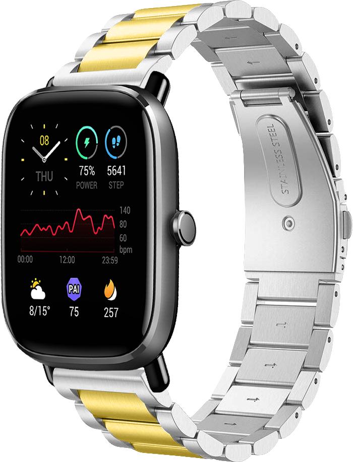 Металлический Ремешок Shain Line для Amazfit GTS 2 mini Silver Gold (28122-67)