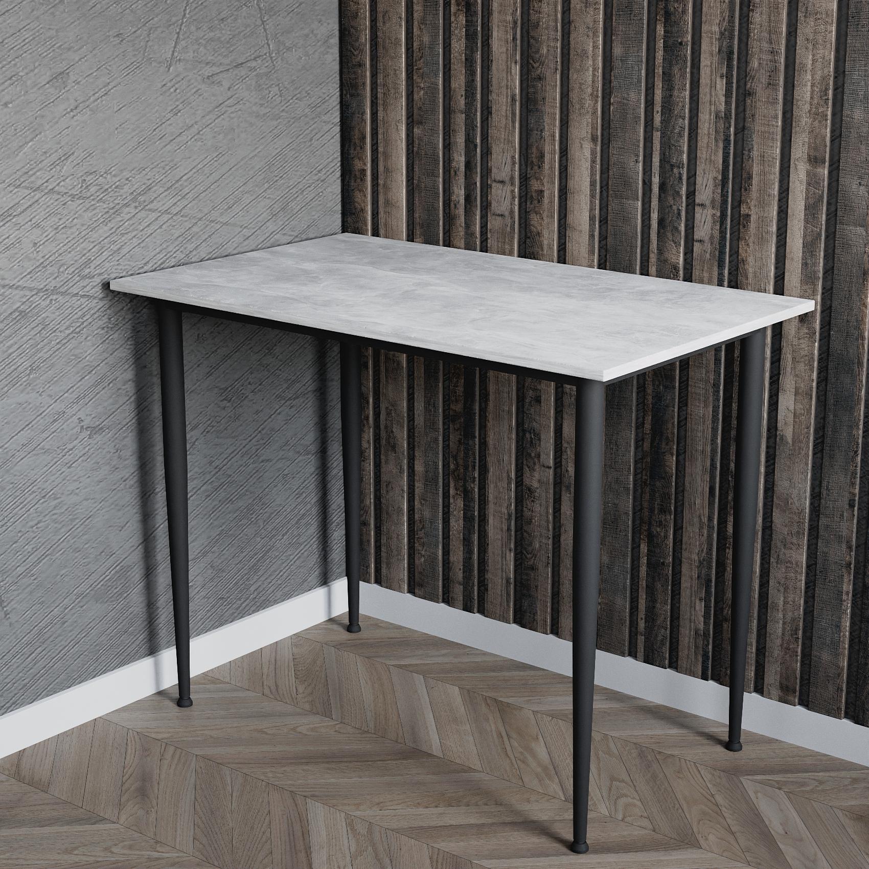 Стол универсальный Prime Ferrum-decor металл/ДСП 16 мм 750x1200x700 мм Черный/Бетон (FRD-107669)