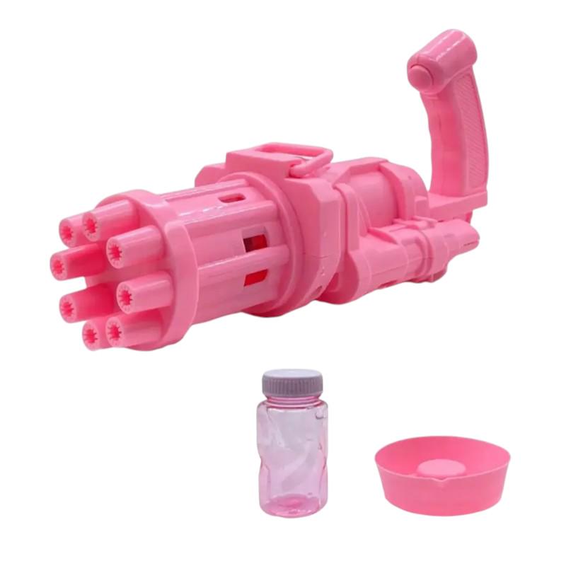 Кулемет іграшковий Gatling генератор мильних бульбашок Рожевий - фото 2