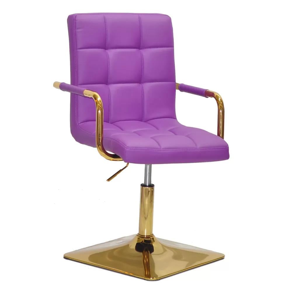 Стул TOWER ARM SQUARE GOLD экокожа Фиолетовый (900529)