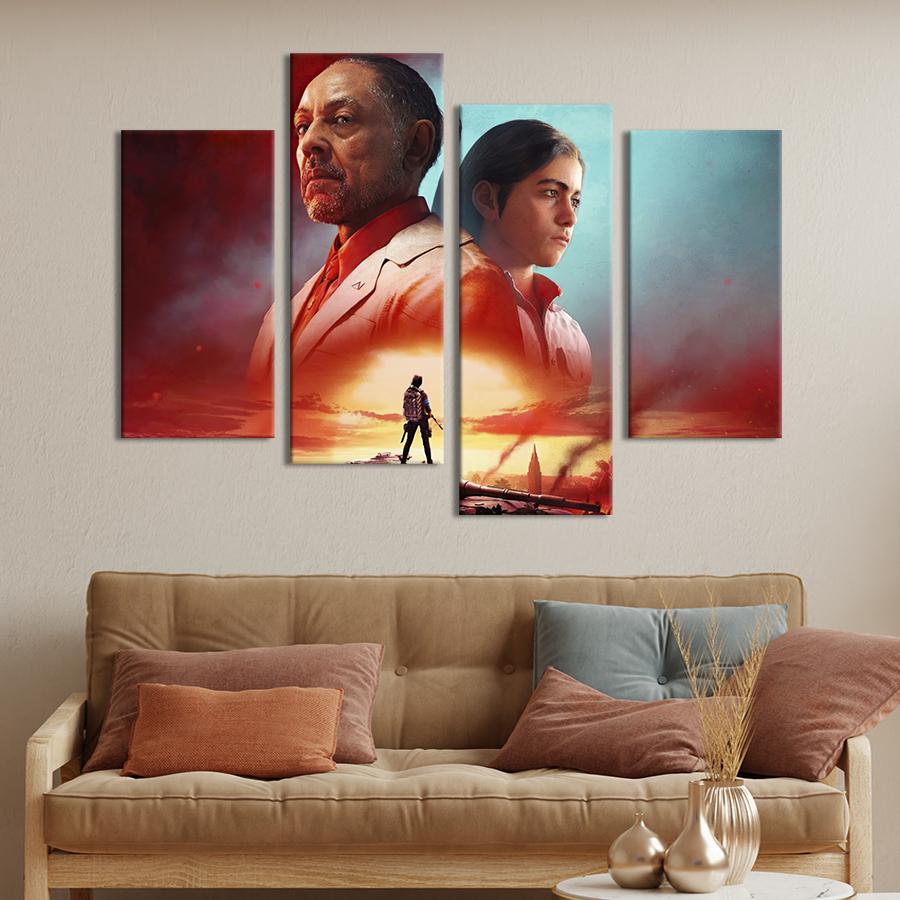 Картина на холсте Персонажи игры Far Cry 6 129x90 см (1451-42)