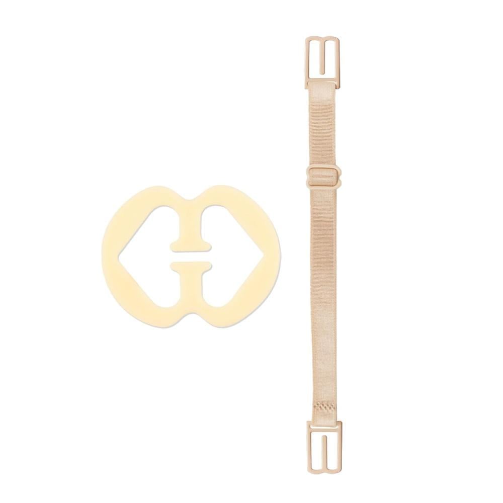 Фиксаторы для бретелей бюстгальтера клипса и лямка 2 шт. Бежевый (3000003879)